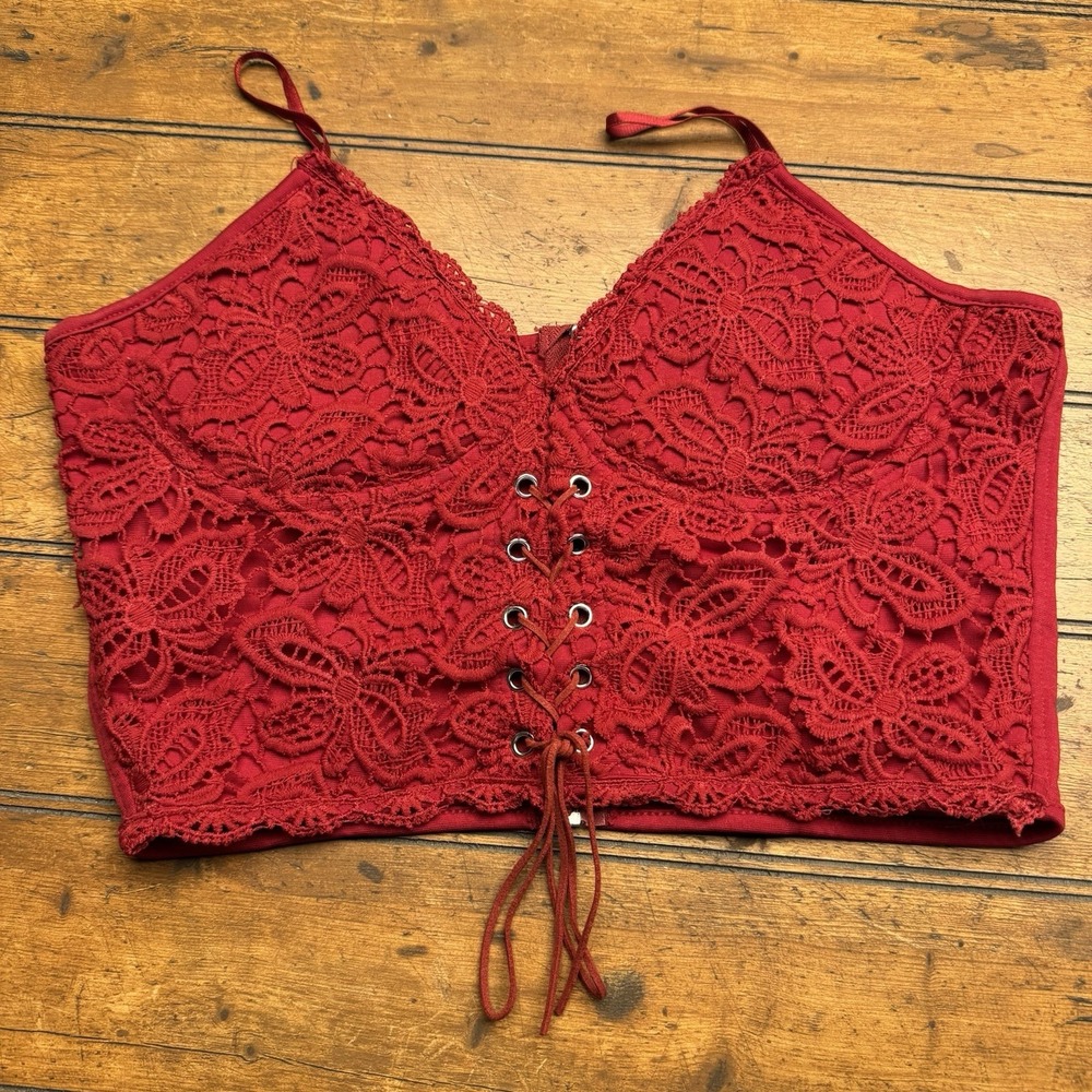 Y2K crochet top‎ Women sz Large Zipper Back Brand Unknown